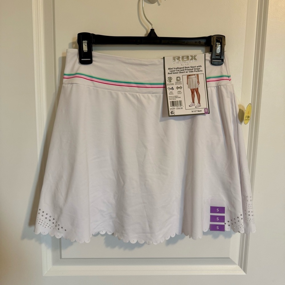 RBK 16" Scalloped Hem Skort  Tennis Golf Side Pockets Woman's Size Small 50+SP‎